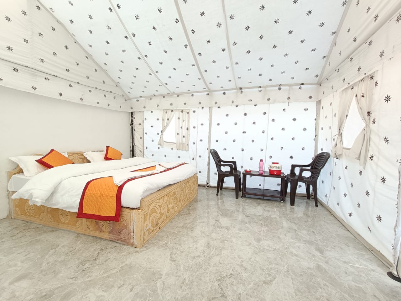 Swiss tent in desert